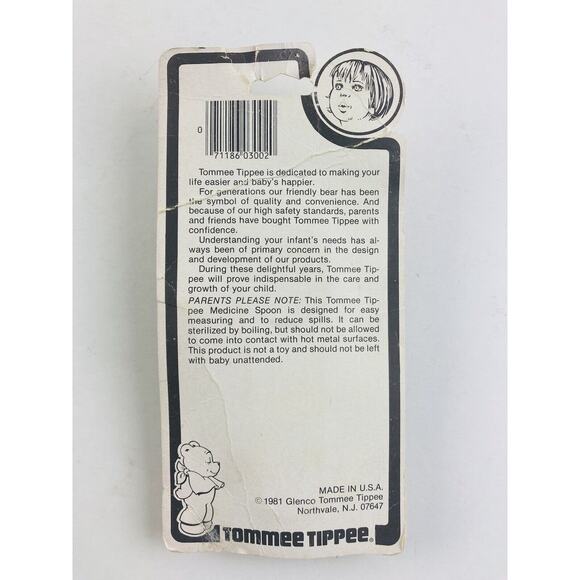 Vintage Tommee Tippee Baby Child Medicine Spoon 2 TSP 1981 Made In USA RARE!! - Picture 8 of 10